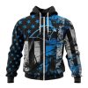 NFL Carolina Panthers Custom Name Number Classic Grunge American Flag Zip Up Hoodie