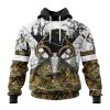 NFL Carolina Panthers Custom Name Number Deer Skull And Forest Pullover Hoodie