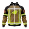 NFL Carolina Panthers Custom Name Number Firefighter Uniform Zip Up Hoodie