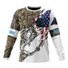 NFL Carolina Panthers Custom Name Number Fishing With Flag Of USA Sweatshirt