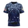 NFL Carolina Panthers Custom Name Number Honor US Navy Veterans T-Shirt
