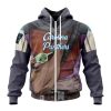 NFL Carolina Panthers Custom Name Number Mandalorian And Baby Yoda Zip Up Hoodie