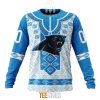 NFL Carolina Panthers Custom Name Number Native Pattern Sweatshirt
