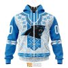 NFL Carolina Panthers Custom Name Number Native Pattern Zip Up Hoodie
