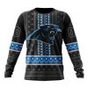 NFL Carolina Panthers Custom Name Number Pattern Native Sweatshirt