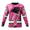 NFL Carolina Panthers Custom Name Number Pink Breast Cancer Sweatshirt