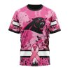 NFL Carolina Panthers Custom Name Number Pink Breast Cancer T-Shirt