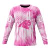 NFL Carolina Panthers Custom Name Number Pink Tie-Dye Sweatshirt