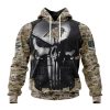 NFL Carolina Panthers Custom Name Number Skull Camo Veteran Kits Pullover Hoodie