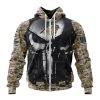 NFL Carolina Panthers Custom Name Number Skull Camo Veteran Kits Zip Up Hoodie