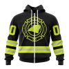 NFL Carolina Panthers Custom Name Number Special FireFighter Uniform Zip Up Hoodie