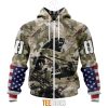 NFL Carolina Panthers Custom Name Number Veteran Salute To Service Zip Up Hoodie