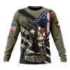 NFL Carolina Panthers Custom Name Number Veterans Kneeling Soldier Sweatshirt