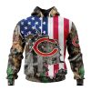 NFL Chicago Bears Custom Name Number Camo Realtree Hunting Pullover Hoodie