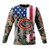 NFL Chicago Bears Custom Name Number Camo Realtree Hunting Sweatshirt