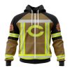 NFL Chicago Bears Custom Name Number Firefighter Uniform Zip Up Hoodie