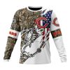 NFL Chicago Bears Custom Name Number Fishing With Flag Of USA Sweatshirt