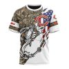NFL Chicago Bears Custom Name Number Fishing With Flag Of USA T-Shirt