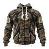 NFL Chicago Bears Custom Name Number Hunting Camo Zip Up Hoodie