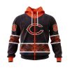 NFL Chicago Bears Custom Name Number Native With Samoa Culture Zip Up Hoodie