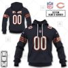 NFL Chicago Bears Custom Name Number Navy Home Jersey Pullover Hoodie