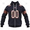 NFL Chicago Bears Custom Name Number Navy Home Jersey Zip Up Hoodie
