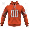 NFL Chicago Bears Custom Name Number Orange Alternate Jersey Pullover Hoodie