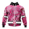 NFL Chicago Bears Custom Name Number Pink Breast Cancer Zip Up Hoodie