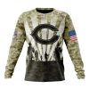 NFL Chicago Bears Custom Name Number Veterans And Families Sweatshirt