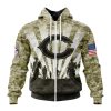 NFL Chicago Bears Custom Name Number Veterans And Families Zip Up Hoodie