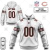 NFL Chicago Bears Custom Name Number White Road Jersey Pullover Hoodie