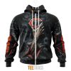 NFL Chicago Bears Halloween Horror Skull Zip Up Hoodie