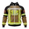 NFL Cincinnati Bengals Custom Name Number Firefighter Uniform Zip Up Hoodie