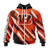 NFL Cincinnati Bengals Custom Name Number MotoCross Concept Zip Up Hoodie