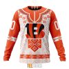 NFL Cincinnati Bengals Custom Name Number Native Pattern Sweatshirt