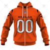 NFL Cincinnati Bengals Custom Name Number Orange Alternate Jersey Zip Up Hoodie