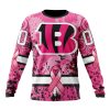 NFL Cincinnati Bengals Custom Name Number Pink Breast Cancer Sweatshirt