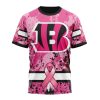 NFL Cincinnati Bengals Custom Name Number Pink Breast Cancer T-Shirt
