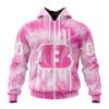 NFL Cincinnati Bengals Custom Name Number Pink Tie-Dye Zip Up Hoodie