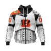 NFL Cincinnati Bengals Custom Name Number Star Wars Zip Up Hoodie