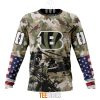 NFL Cincinnati Bengals Custom Name Number Veteran Salute To Service Sweatshirt
