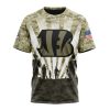 NFL Cincinnati Bengals Custom Name Number Veterans And Families T-Shirt