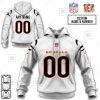 NFL Cincinnati Bengals Custom Name Number White Road Jersey Pullover Hoodie