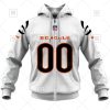 NFL Cincinnati Bengals Custom Name Number White Road Jersey Zip Up Hoodie