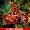 NFL Cincinnati Bengals Custom Name Rugby Ball Helmet Custom Shaped Ornament