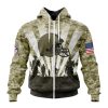NFL Cleveland Browns Custom Name Number Veterans And Families Zip Up Hoodie