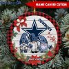 NFL Dallas Cowboys Custom Name Cute Gnome Round Ornament