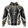 NFL Dallas Cowboys Custom Name Number Camo Hunting Zip Up Hoodie