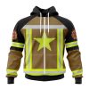 NFL Dallas Cowboys Custom Name Number Firefighter Uniform Zip Up Hoodie