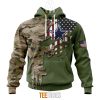 NFL Dallas Cowboys Custom Name Number Green Camo US Military Pullover Hoodie